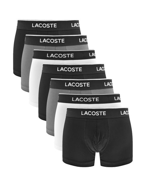 Lacoste Black Underwear 7 Pack Trunks for men