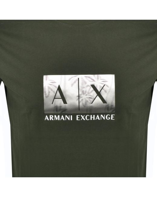 ARMANI EXCHANGE Green Short Sleeved T Shirt for men