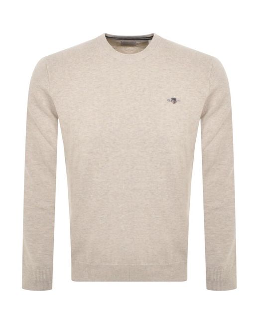 Gant Natural Classic Cotton Crew Neck Knit Jumper for men