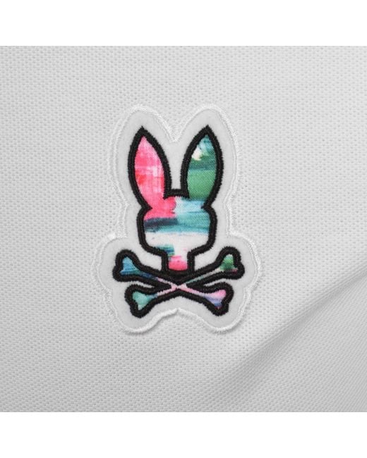 Psycho Bunny White Nate Pique Polo T Shirt for men