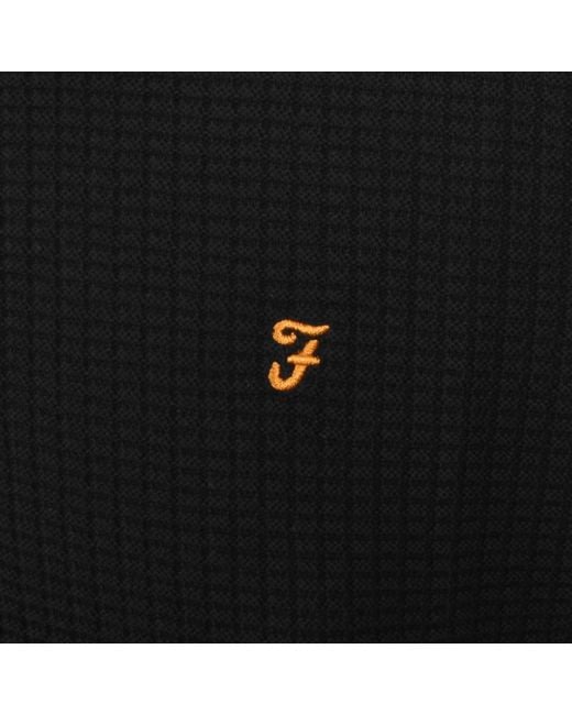 Farah Black Farah Thornley Knitted Polo Shirt for men