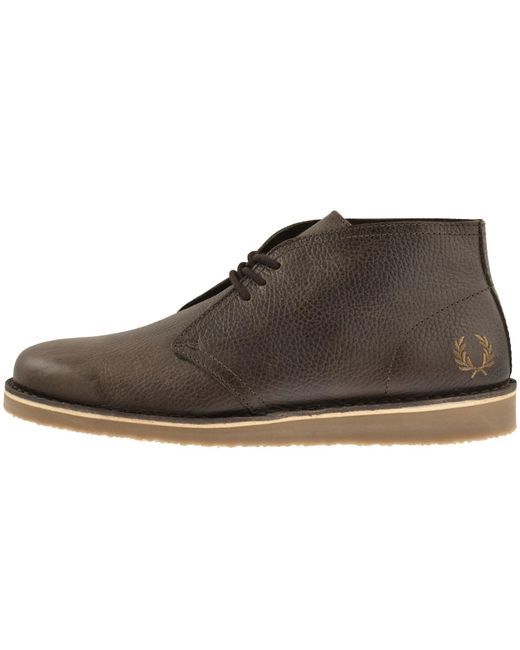 Fred Perry Brown Hawley Leather Shoes for men