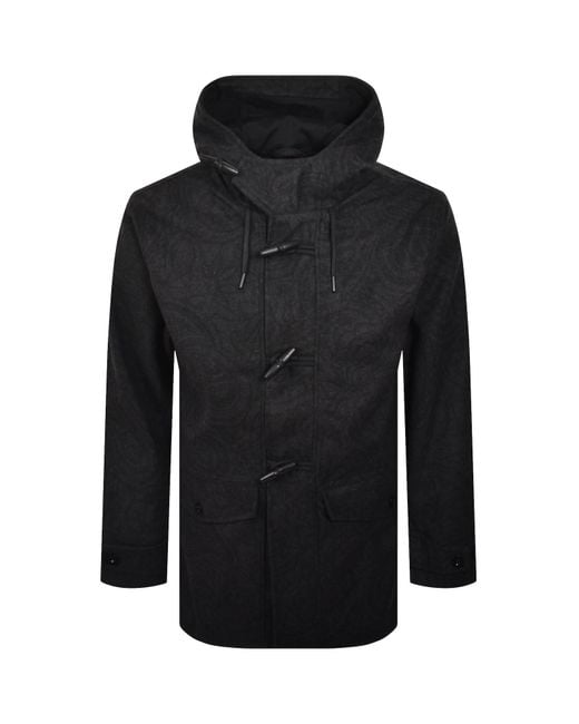 Pretty Green Black Randolph Duffle Coat for men