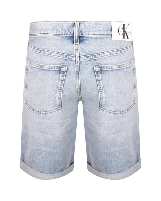 Calvin Klein Blue Jeans Light Wash Denim Shorts for men