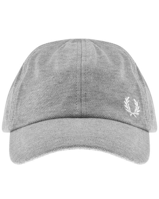 Fred Perry Cotton Pique Classic Cap in Grey (Gray) for Men | Lyst
