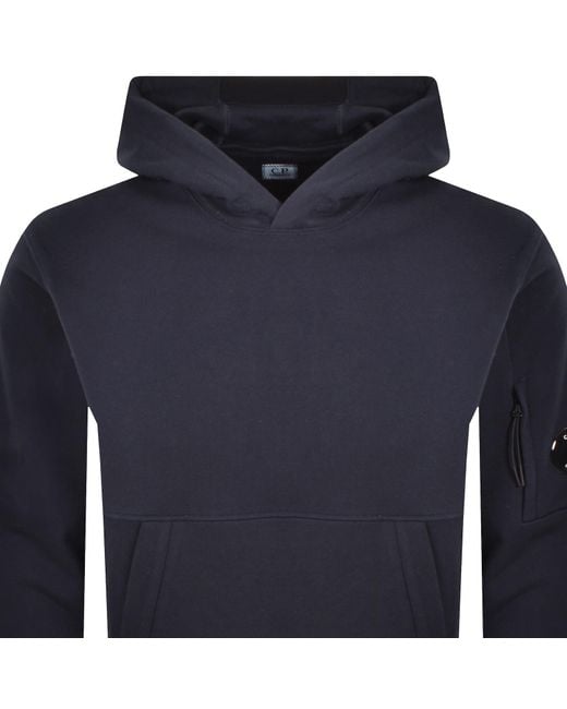 C P Company Blue Cp Company Diagonal Raised Hoodie Dark for men