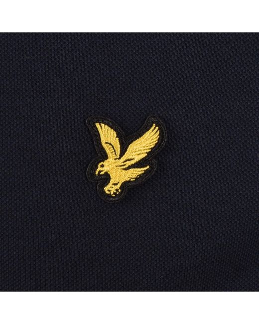 Lyle & Scott Blue Fine Tipped Polo T Shirt for men