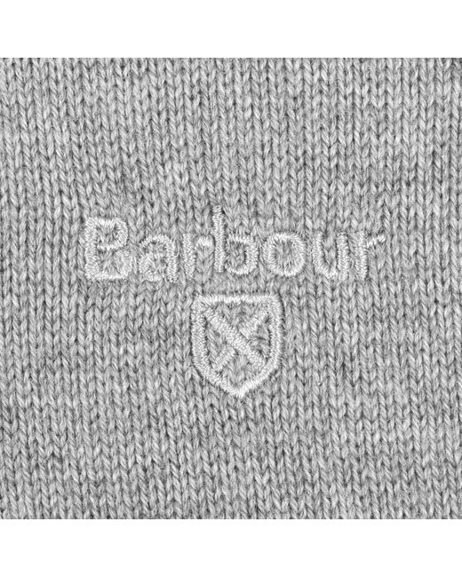 Barbour Gray Half Zip Knit Jumper Marl for men