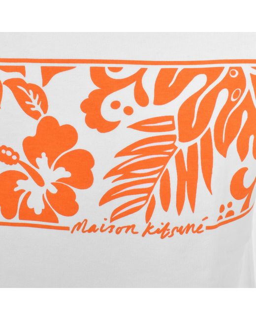 Maison Kitsuné White Tropical T Shirt for men