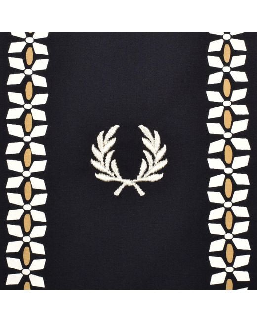 Fred Perry Black Placement Print Shirt for men