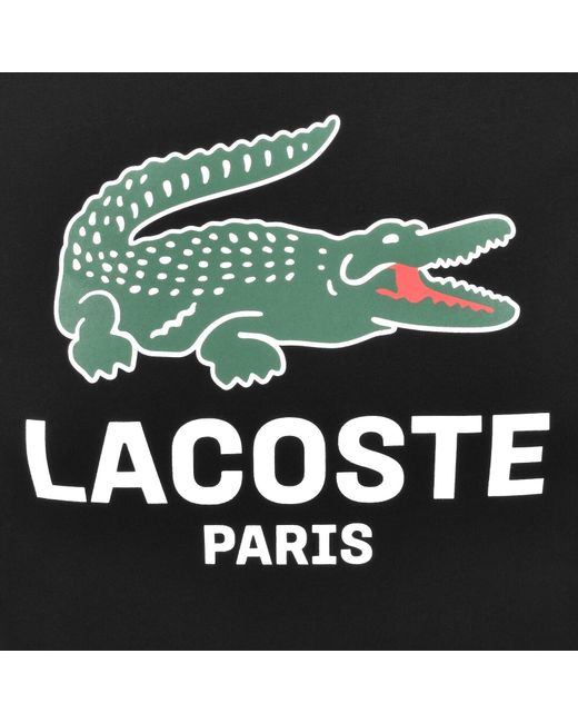 Lacoste Black Paris Logo T Shirt for men