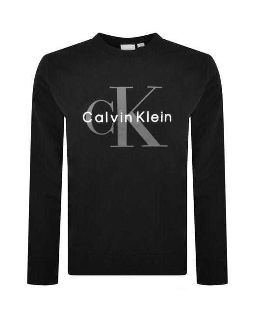 Calvin Klein Black Jeans Monologo Sweatshirt for men