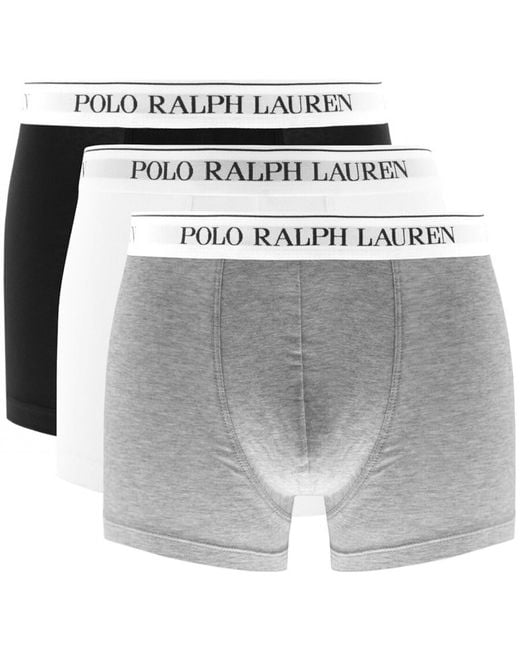 Ralph Lauren Gray Underwear 3 Pack Trunks for men