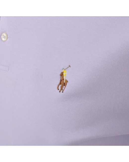 Ralph Lauren Purple Custom Slim Fit Polo T Shirt for men
