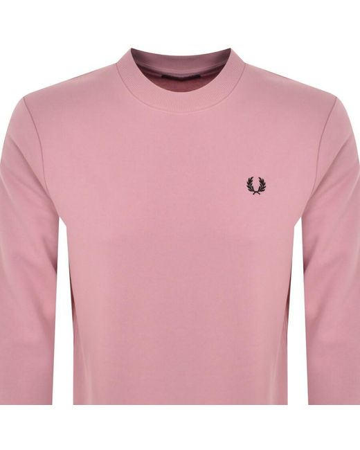 Fred Perry Pink Crew Neck Sweatshirt for men