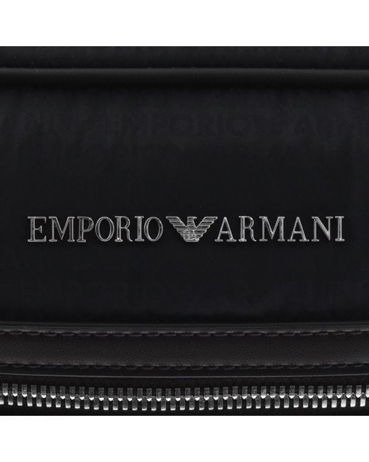 Armani Black Emporio Logo Wash Bag for men