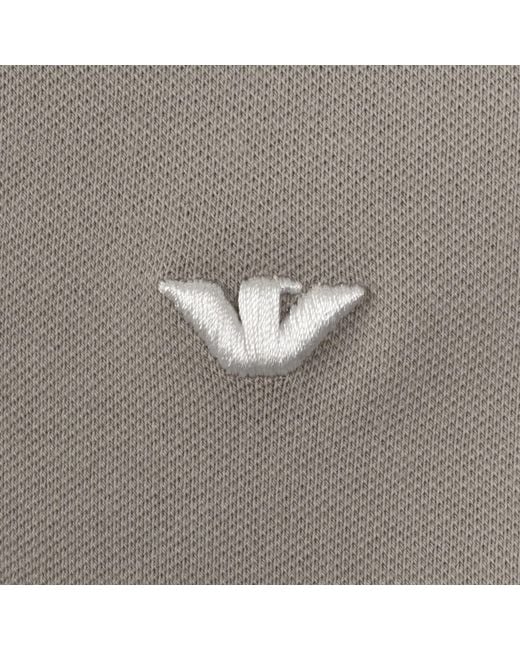 Armani Gray Emporio Short Sleeved Polo T Shirt for men