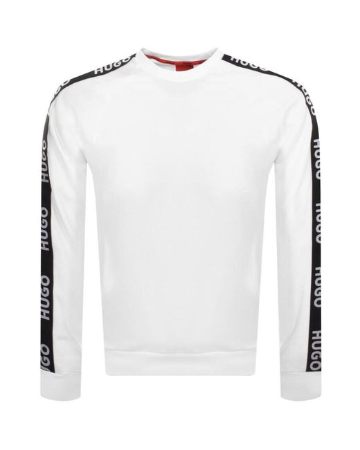 HUGO White Sporty Logo Sweatshirt for men
