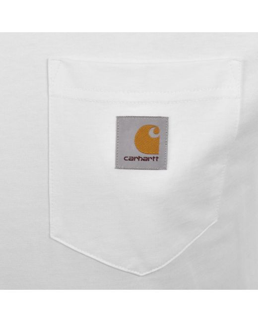 Carhartt White Pocket Long Sleeved T Shirt for men