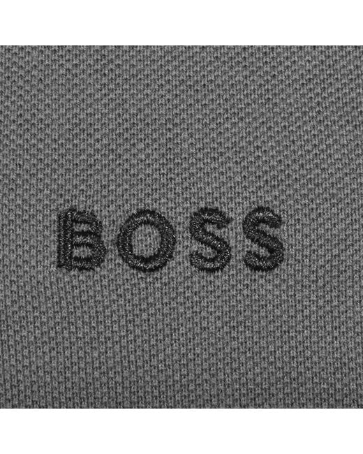 Boss Gray Boss Stripe Zone Polo T Shirt Dark for men