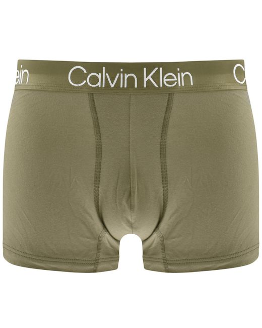 Calvin Klein Green Underwear 3 Pack Trunks for men