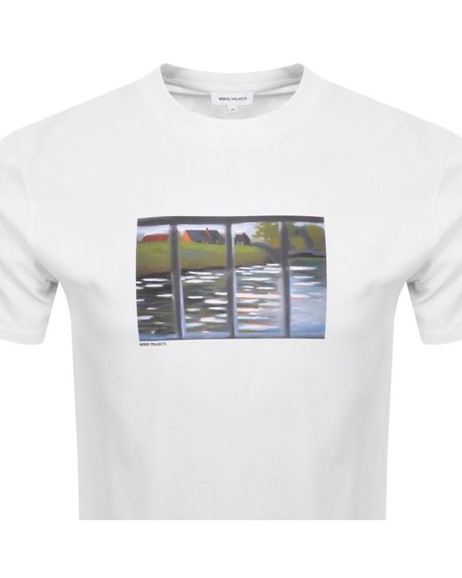 Norse Projects White Canal Print T Shirt for men