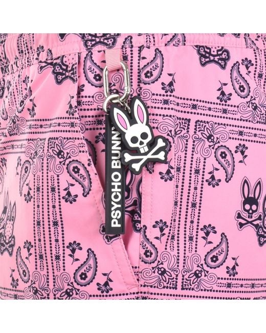 Psycho Bunny Pink Luke Swim Shorts Begonia for men