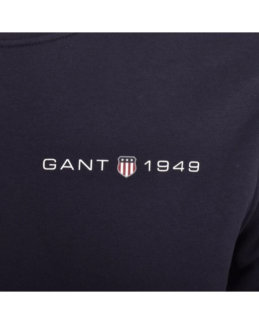 Gant Blue Regular Shield Crew Neck Sweatshirt for men