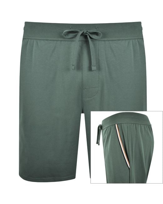 BOSS BUSINESS Green Boss Unique Jersey Shorts Dark for men