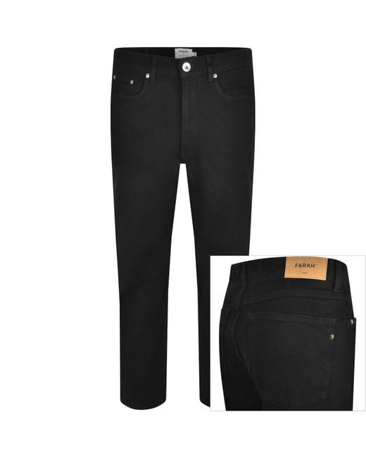 Farah Black Farah Norwood Regular Fit Jeans for men