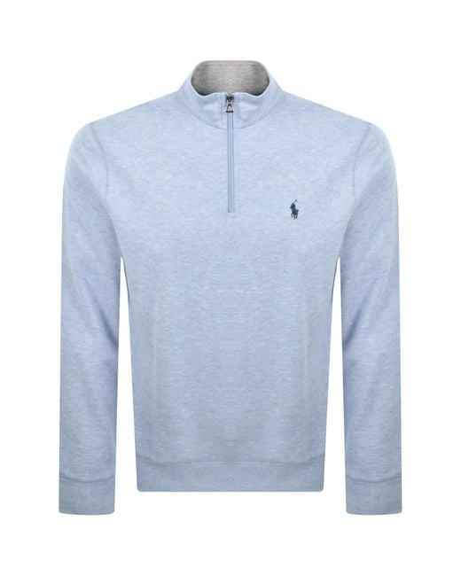 Ralph Lauren Blue Half Zip Sweatshirt for men