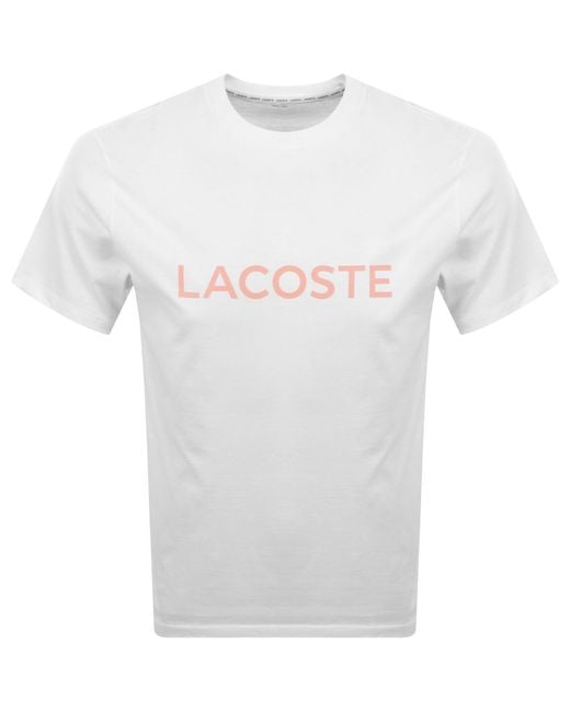 Lacoste White Loungewear Logo T Shirt for men
