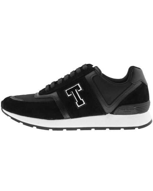 Ted Baker Leather Gregory Trainers in Black for Men | Lyst