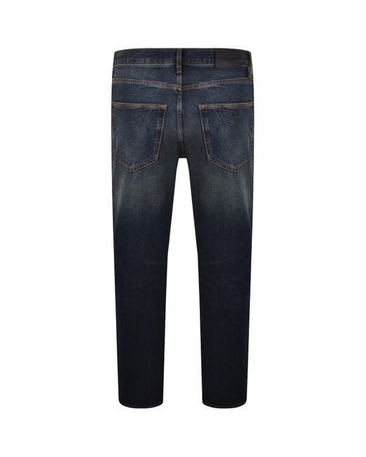 Armani Blue Emporio J76 Straight Fit Jeans for men