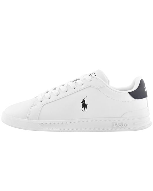 Ralph Lauren White Heritage Court Trainers for men