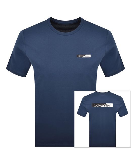 Calvin Klein Blue Graphic Logo T Shirt for men