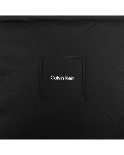Calvin Klein Black Long Hooded Puffer Jacket for men