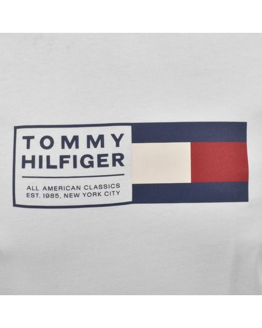 Tommy Hilfiger Gray Text Box T Shirt for men