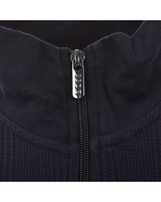 BOSS BUSINESS Blue Boss Structure Quarter Zip Sweatshirt for men