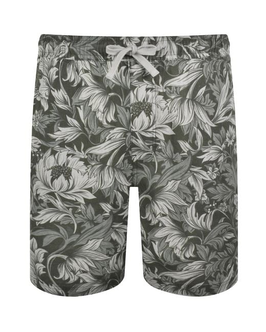 Pretty Green Gray Bostall Printed Shorts for men