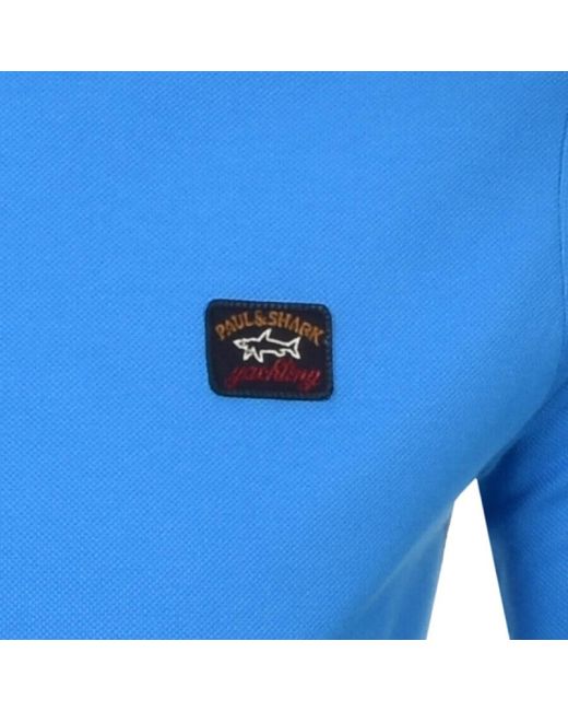 Paul & Shark Blue Paul And Shark Logo Polo T Shirt for men