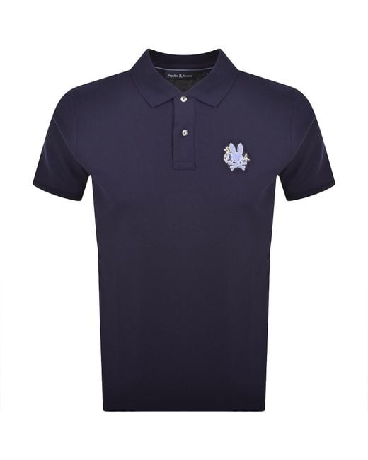 Psycho Bunny Blue Auguste Pique Polo T Shirt for men