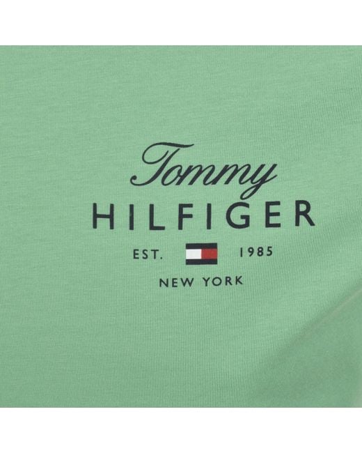 Tommy Hilfiger Green Script Stack T Shirt for men