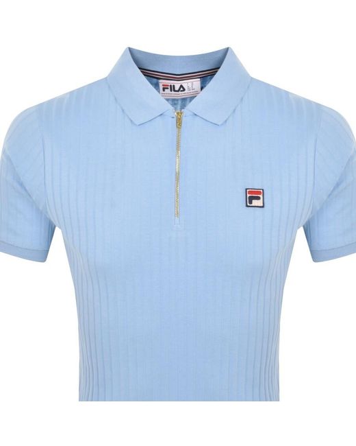 Fila Blue Pannuci Zip Polo T Shirt for men