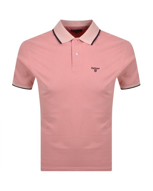 Barbour Pink Cornsay Polo T Shirt Mineral for men