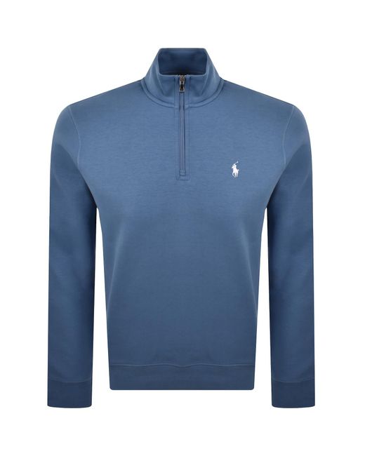 Ralph Lauren Blue Quarter Zip Sweatshirt for men
