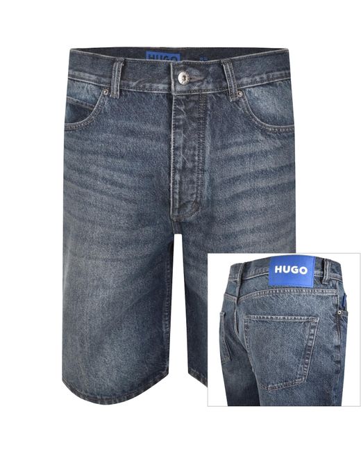 HUGO Blue Skate Shorts Dark Wash for men