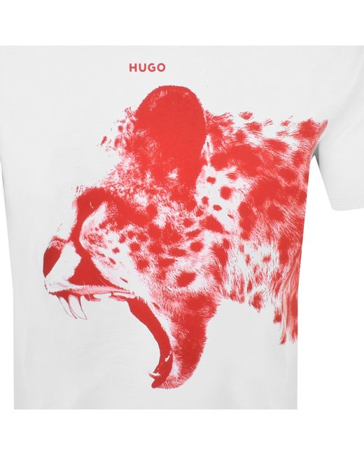 HUGO White Dikobra T Shirt for men