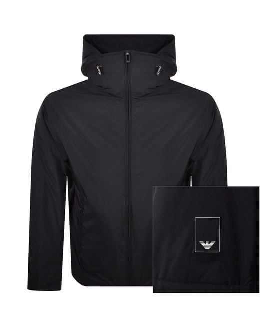 Armani Blue Emporio Nylon Hooded Jacket for men