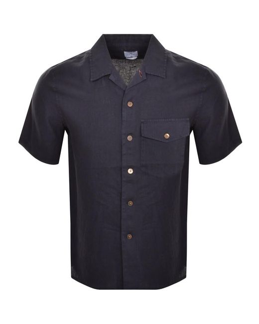 Paul Smith Blue Casual Fit Short Sleeved Shirt for men